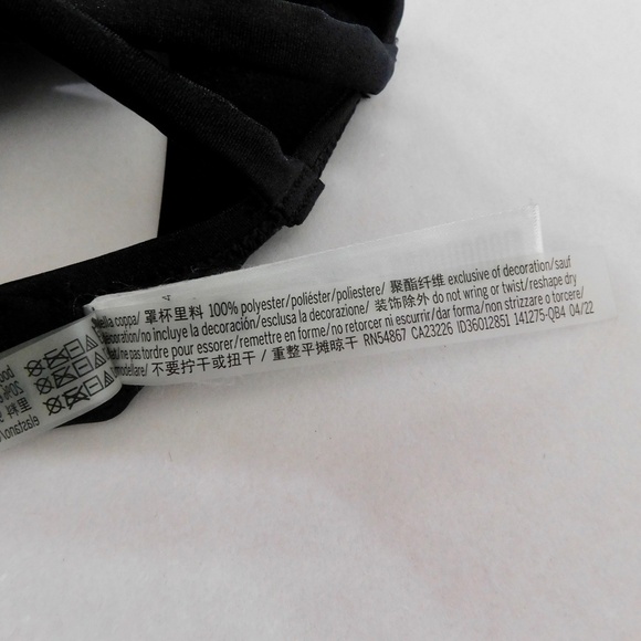 VICTORIA’S SECRET Black Bikini Set Top Bottoms Underwire Push Up 34D / Medium - Picture 13 of 16